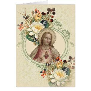 Jesus Floral Beerdigung Beileid Heilige Karte Dank