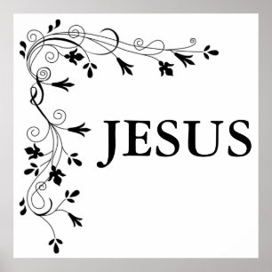 JESUS FLORAL CORNER BORD POSTER
