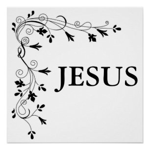 JESUS FLORAL CORNER BORD POSTER