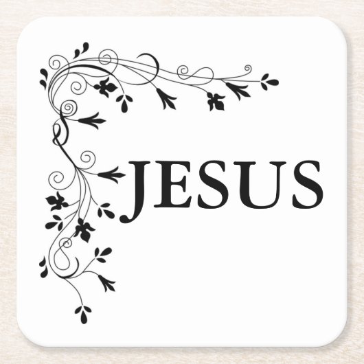 JESUS FLORAL CORNER BORD RECHTECKIGER PAPPUNTERSETZER (Vorderseite)