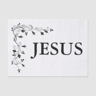 JESUS FLORAL CORNER BORD SEIDENPAPIER