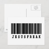 Jesus Freak Barcode Design Postkarte (Vorne/Hinten)