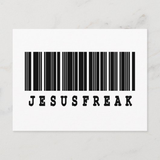 Jesus Freak Barcode Design Postkarte (Vorderseite)