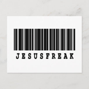 jesus freak Strichcode-Design Postkarte