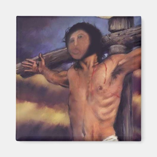 Jesus-Fresko spanischer Pensionistin Magnet (Vorne)