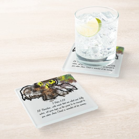 Jesus Freund Glasuntersetzer (Schrägansicht)