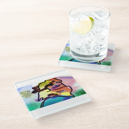 Jesus-Freund Glasuntersetzer (Schrägansicht)