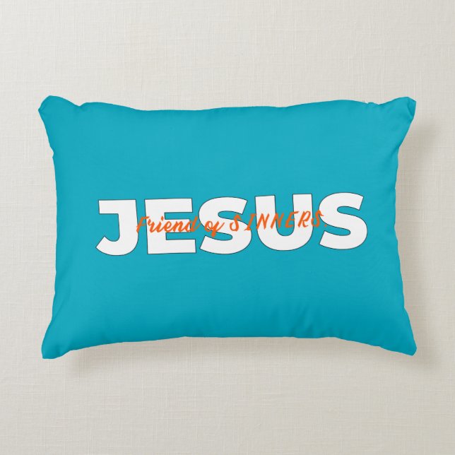 JESUS. Freund von SINNERS. Dekokissen (Vorderseite)