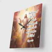 Jesus: Frieden, Verständigung, Philippinen Quadratische Wanduhr (Winkel)