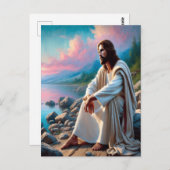 Jesus friedlicher Erretter in göttlicher Reflektio Postkarte (Vorne/Hinten)