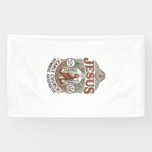 Jesus Frühkirche Symbol Ästhetik Jesus Frühkirche Banner (Horizontal)