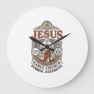 Jesus Frühkirche Symbol Ästhetik Jesus Frühkirche Große Wanduhr