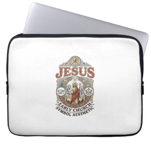Jesus Frühkirche Symbol Ästhetik Jesus Frühkirche Laptopschutzhülle