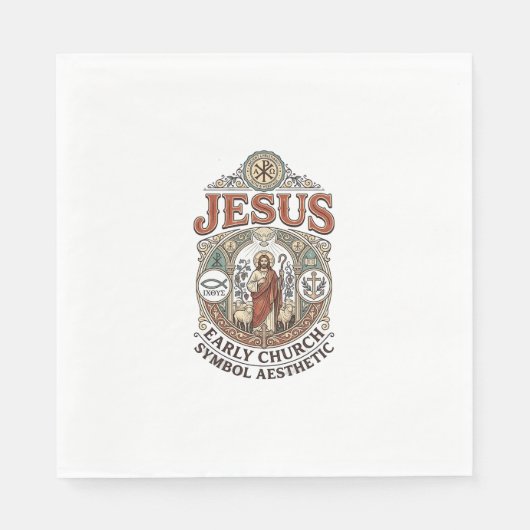 Jesus Frühkirche Symbol Ästhetik Jesus Frühkirche Serviette (Vorderseite)
