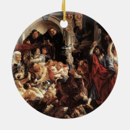 Jesus fuhr die Geldwechsler aus dem Tempel O Keramikornament (Hinten)