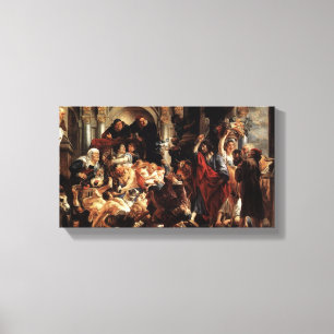 Jesus fuhr Geldwechsler heraus der Tempel Leinwanddruck