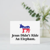 Jesus fuhr keinen Elefanten - Anti Trump GOP Postkarte (Stehend Vorderseite)