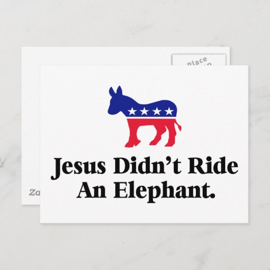Jesus fuhr keinen Elefanten - Anti Trump GOP Postkarte (Vorne/Hinten)