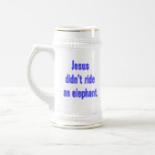 Jesus fuhr nicht Elefant Bierglas (Links)