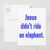 Jesus fuhr nicht Elefant Postkarte (Vorne/Hinten)
