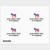 Jesus fuhr nicht mit einem Elefanten - demokratisc Ovaler Aufkleber (Blatt)