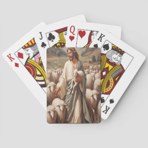 Jesus führt seine treue Flock Spielkarten