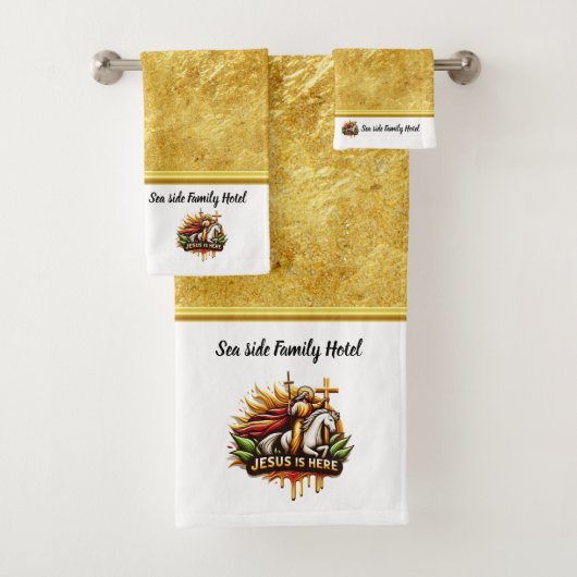 Jesus führt uns zum ewigen Frieden Badhandtuch Set (Insitu)