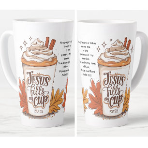 Jesus füllt meinen Becher Psalm 23:5 Kaffee Milchtasse