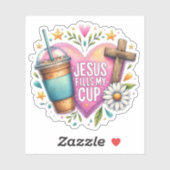 Jesus füllt meinen Cup Christlich Coffee Lovers Ps Aufkleber (Blatt)