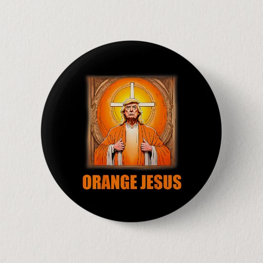 Jesus Funny Trump 1 Button (Vorderseite)