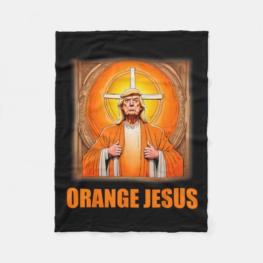 Jesus Funny Trump 1 Fleecedecke (Vorderseite)