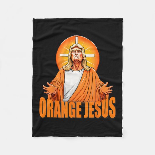 Jesus Funny Trump Fleecedecke (Vorderseite)