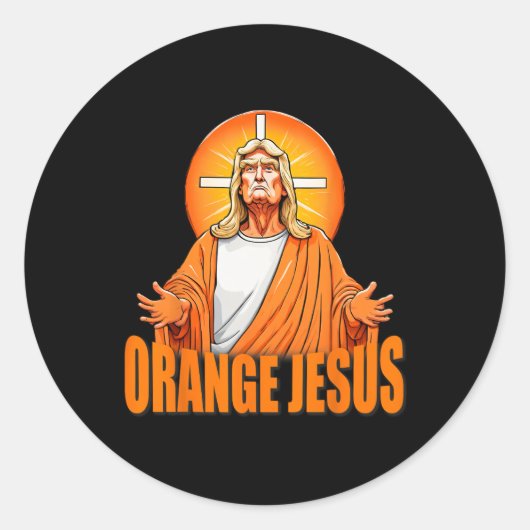 Jesus Funny Trump Runder Aufkleber (Vorderseite)