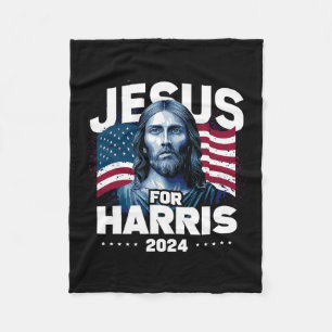 Jesus für Harris Kamala 2024 Fleecedecke