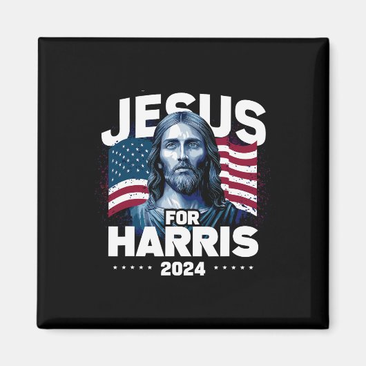 Jesus für Harris Kamala 2024 Magnet (Vorne)