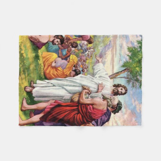 Jesus füttert die fünf tausend fleecedecke (Vorderseite (Horizontal))