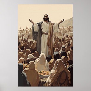Jesus Füttre 5000 Christliche religiöse Schrift Poster