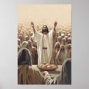Jesus Füttre das 5000 Poster Christliche Wanddekor