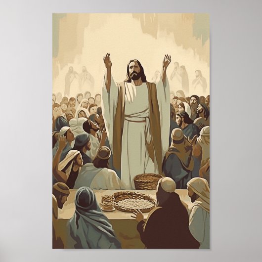 Jesus Füttre den 5000 Christus-Bibel-Verses-Story- Poster (Vorne)