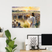 Jesus Füttre die 5000 Menschen Poster (Heimbüro)