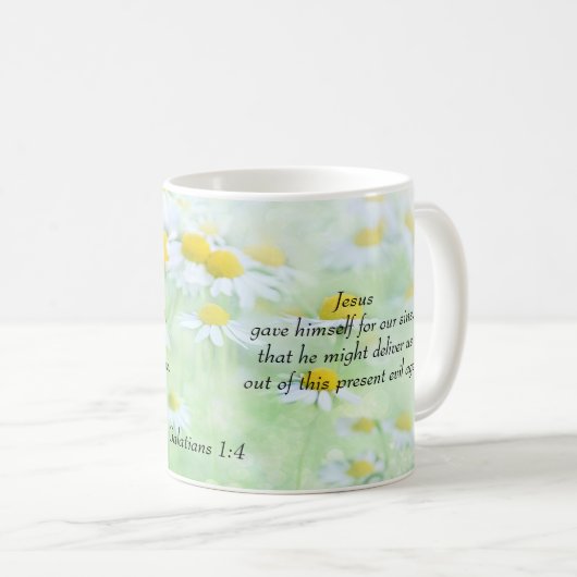 Jesus gab sich selbst - Galaten 1:4 Kaffeetasse (VorderseiteRechts)