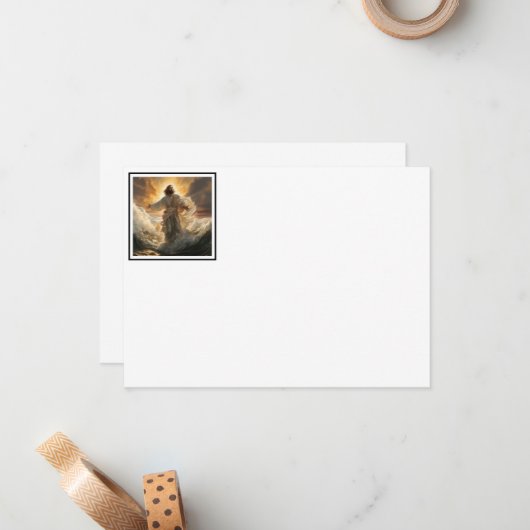 Jesus-Gebetskarte Mitteilungskarte (Vorderseite/Rückseite Beispiel)