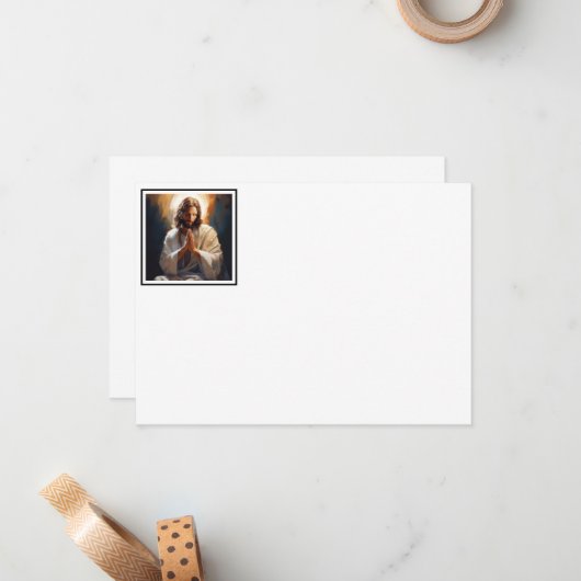 Jesus-Gebetskarte Mitteilungskarte (Vorderseite/Rückseite Beispiel)