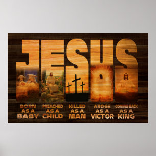 Jesus Geboren als ein Kind, das als Kind gepredigt Poster