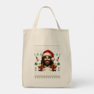 Jesus Geburtstag hässlicher Sweater Stricken relig Tragetasche