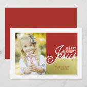 Jesus Geburtstag Religiöses Weihnachtsfest Foto Feiertagskarte (Vorne/Hinten)