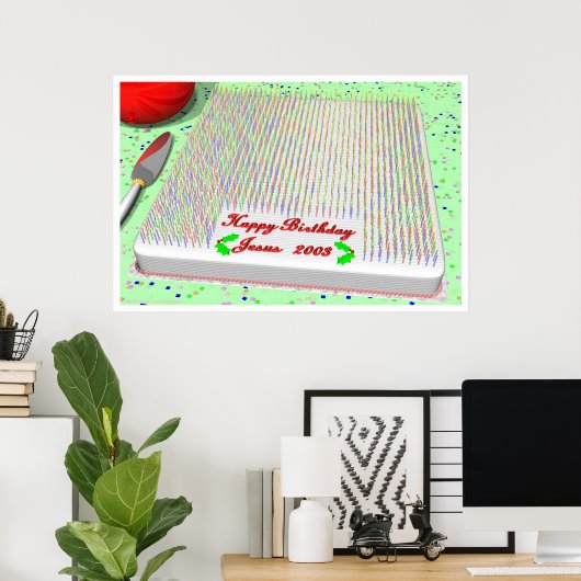 Jesus' Geburtstagstorte Poster (Heimbüro)