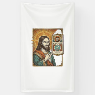 Jesus gefälschtes verifiziertes Häkchen Betrug Tro Banner