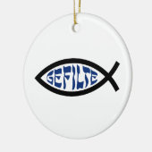 Jesus Gefilte Fish - Jüdischer Pessach Spaß Keramikornament (Links)