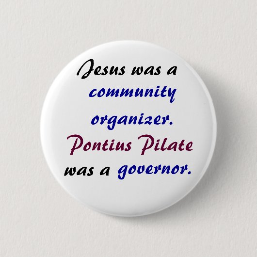 Jesus gegen Pontius Pilatus Button (Vorderseite)